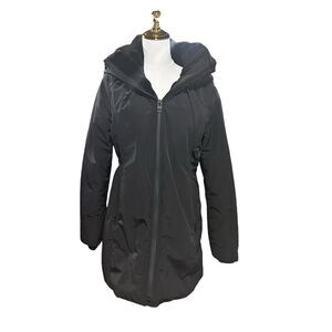 Zara Women's Black Parka Coat Jacket Size L Waist adjustment